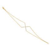 0.25ct 14k Yellow Gold Diamond "X" Bracelet